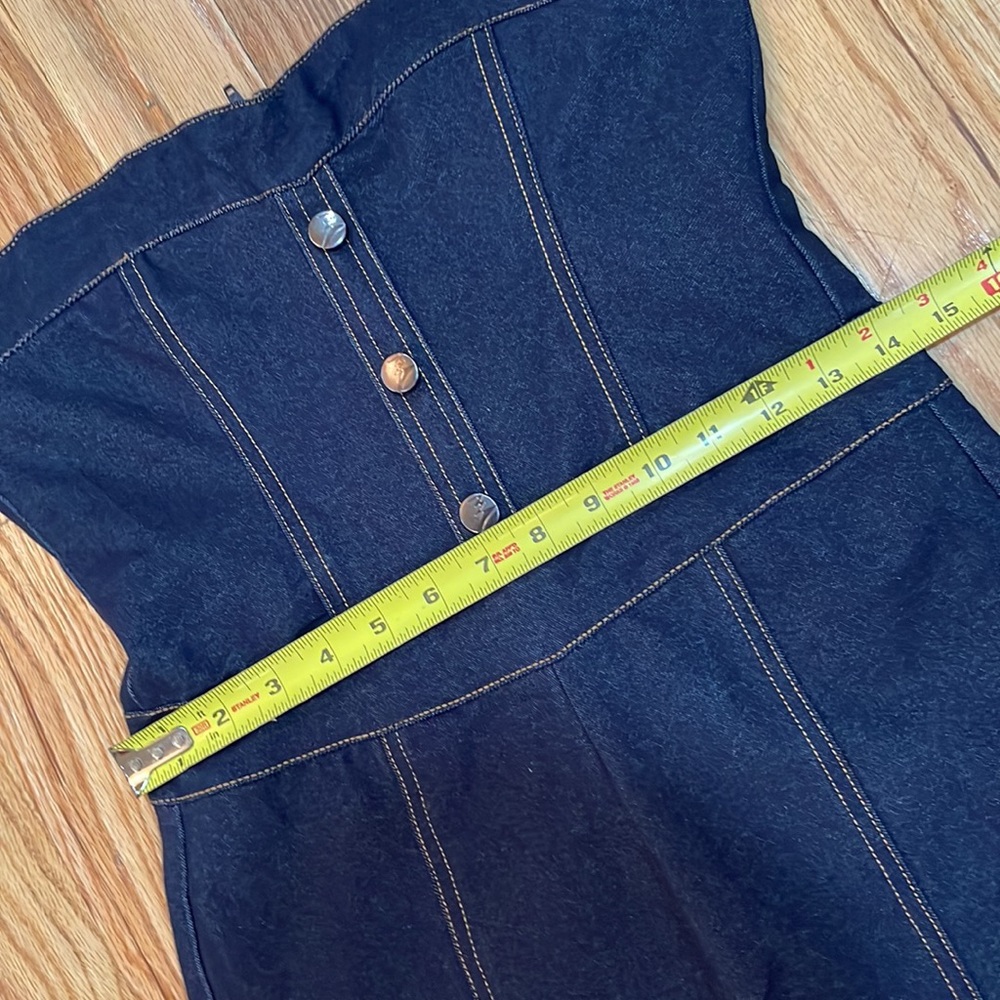 NEW Like An Angel Stretchy Strapless High Waisted Knit Denim  Fit Romper M - Picture 7 of 17